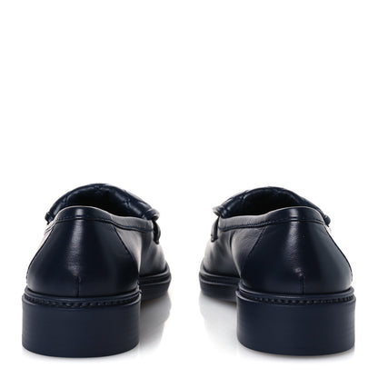 Chanel Lambskin Quilted CC Turnlock Loafers 39 Navy 6 of 11