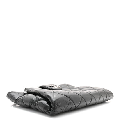 Chanel Aged Calfskin Quilted Zip Clutch Black 4 of 10