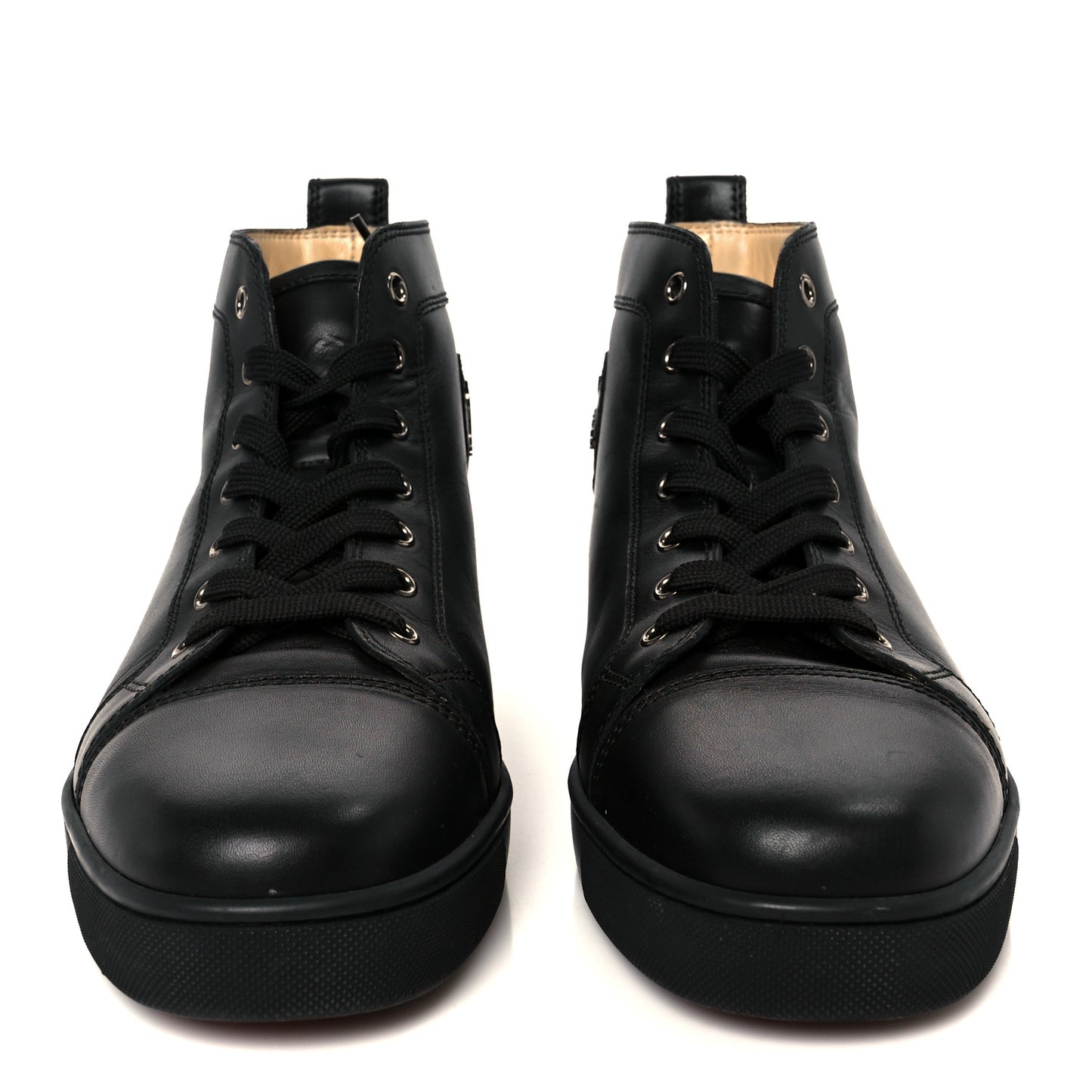 Calfskin Mens Louis High Top Sneakers 44 Black