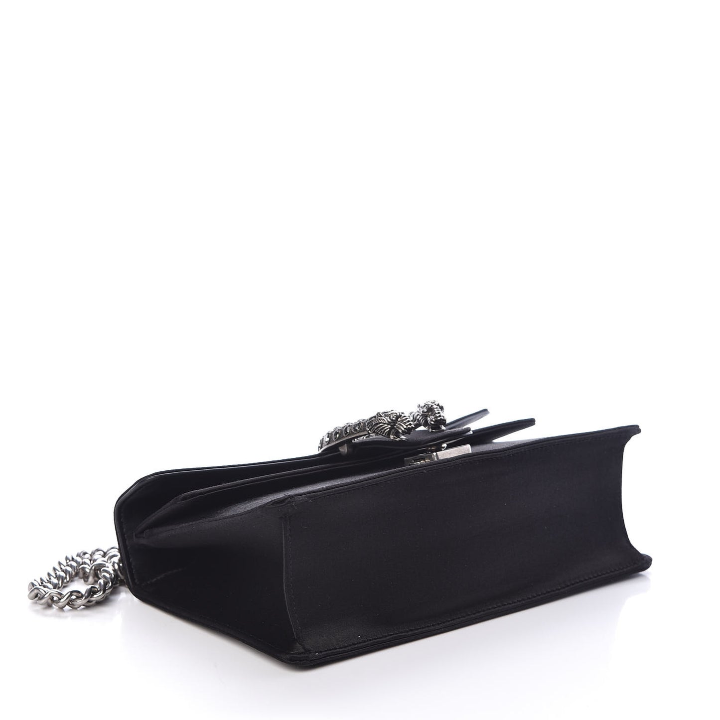 Satin Silk Crystal Small Dionysus Shoulder Bag Black Black Diamond