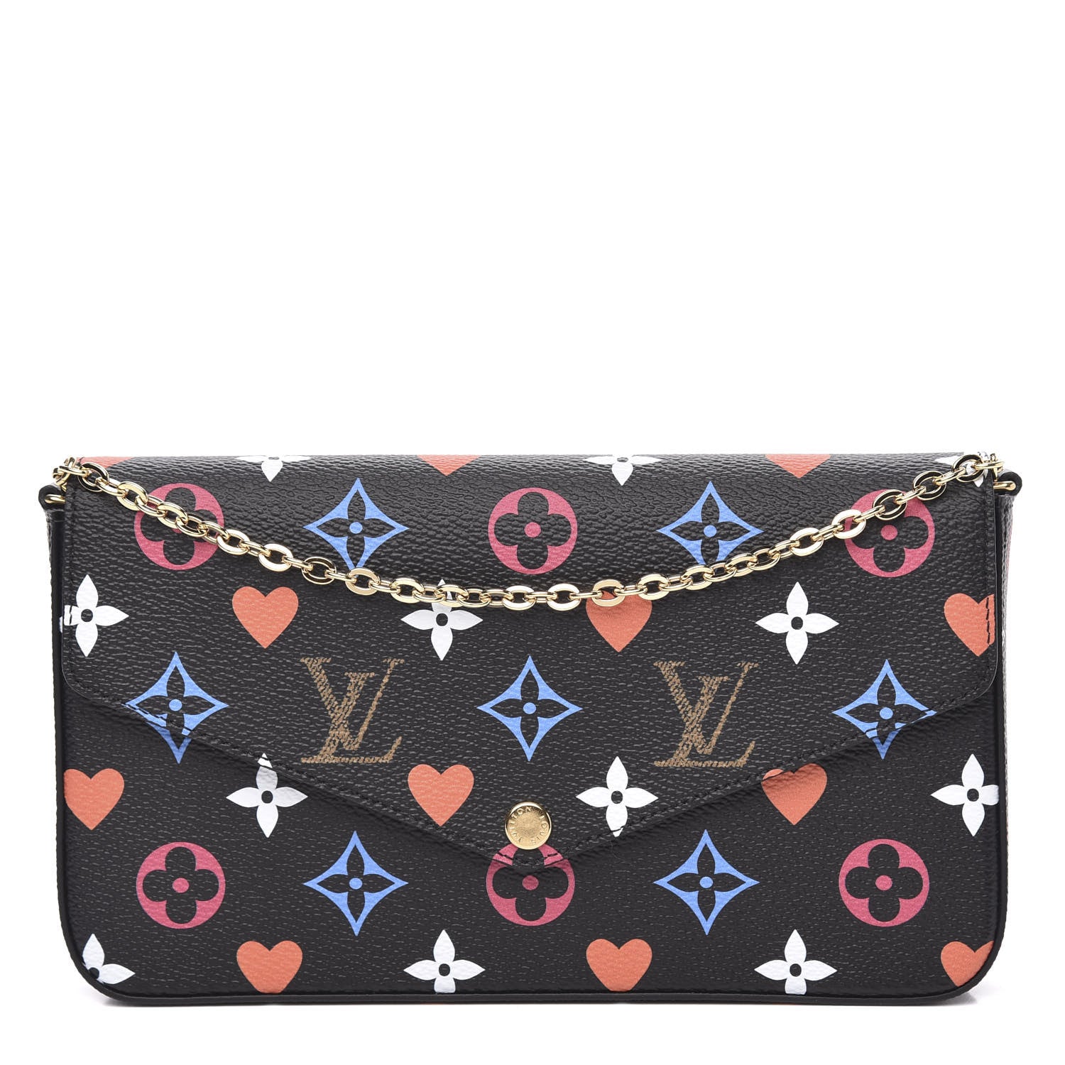 Louis Vuitton Game On Felicie Chain Wallet Black 1 of 10