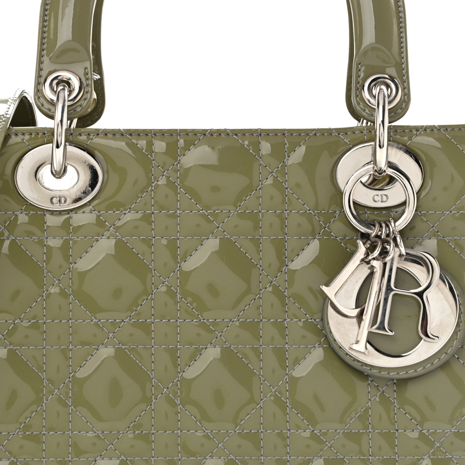 Christian Dior Patent Cannage Medium Lady Dior Grey 8 of 13
