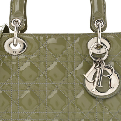 Christian Dior Patent Cannage Medium Lady Dior Grey 8 of 13