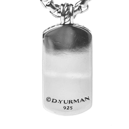 David Yurman Sterling Silver Mens Small Dog Tag Pendant Necklace 5 of 5