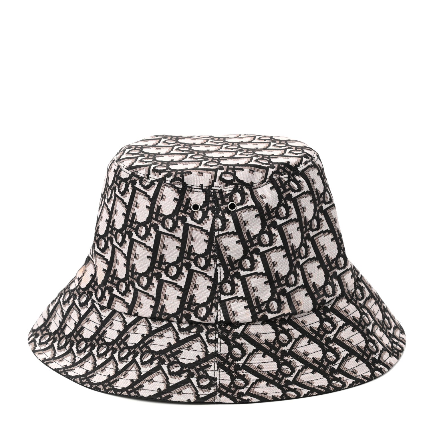 Christian Dior Polyester Cotton Oblique Reversible Teddy-D Brim Bucket Hat 56 Black 10 of 12