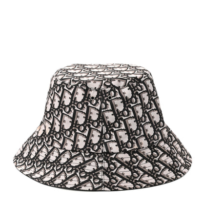 Christian Dior Polyester Cotton Oblique Reversible Teddy-D Brim Bucket Hat 56 Black 10 of 12