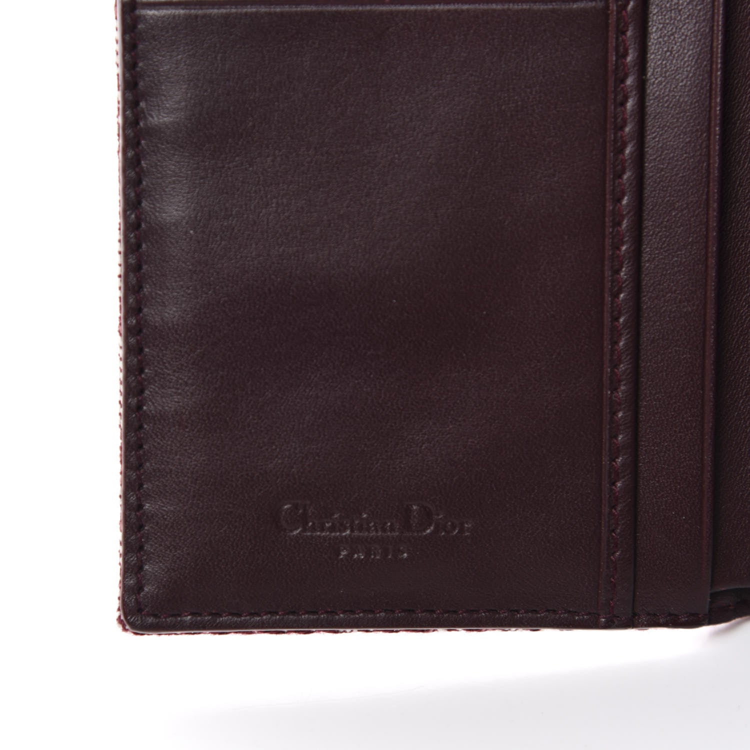 Christian Dior Monogram Saddle Wallet Burgundy 6 of 7