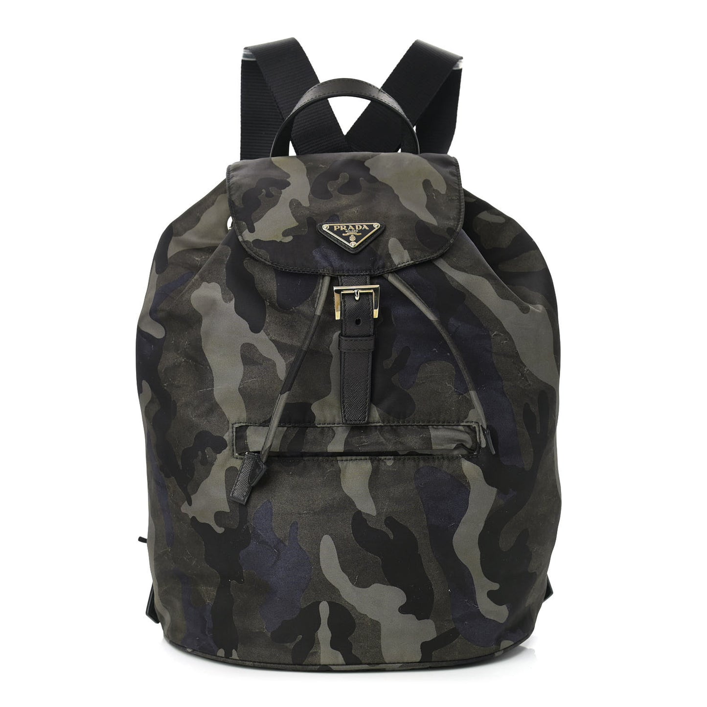 Tessuto Nylon Camouflage Print Backpack Fumo