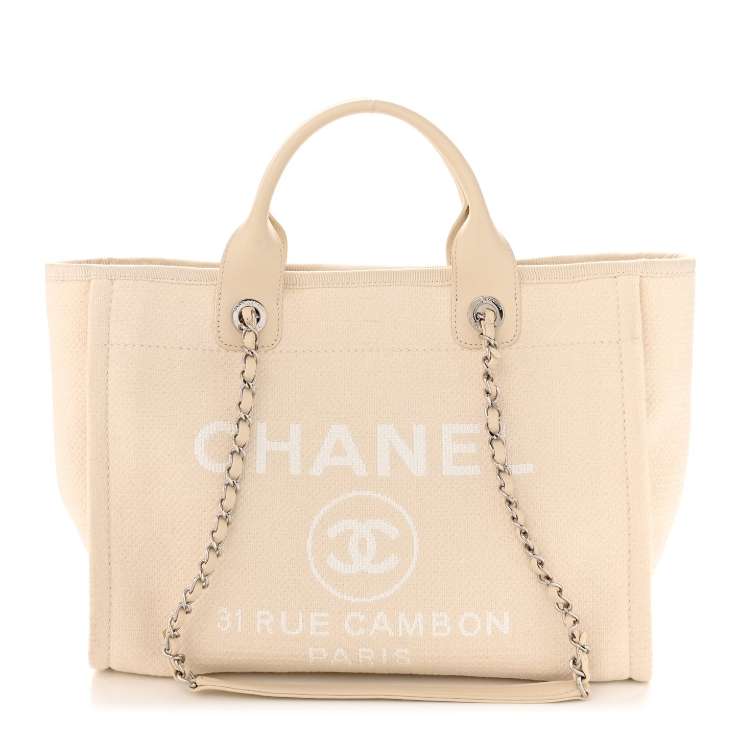 Mixed Fibers Medium Deauville Tote White