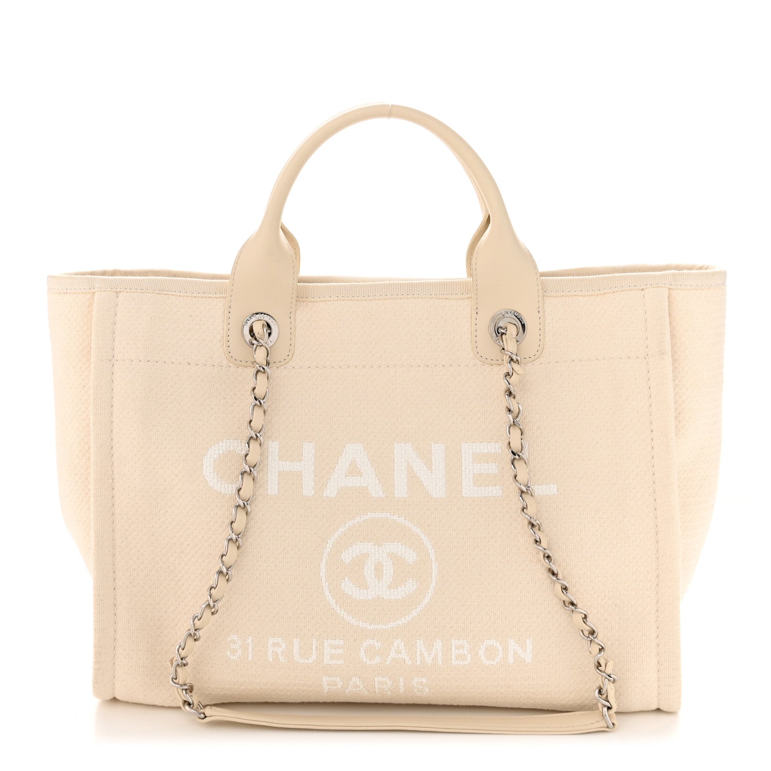 Chanel Mixed Fibers Medium Deauville Tote White 3 of 11