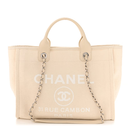 Chanel Mixed Fibers Medium Deauville Tote White 3 of 11