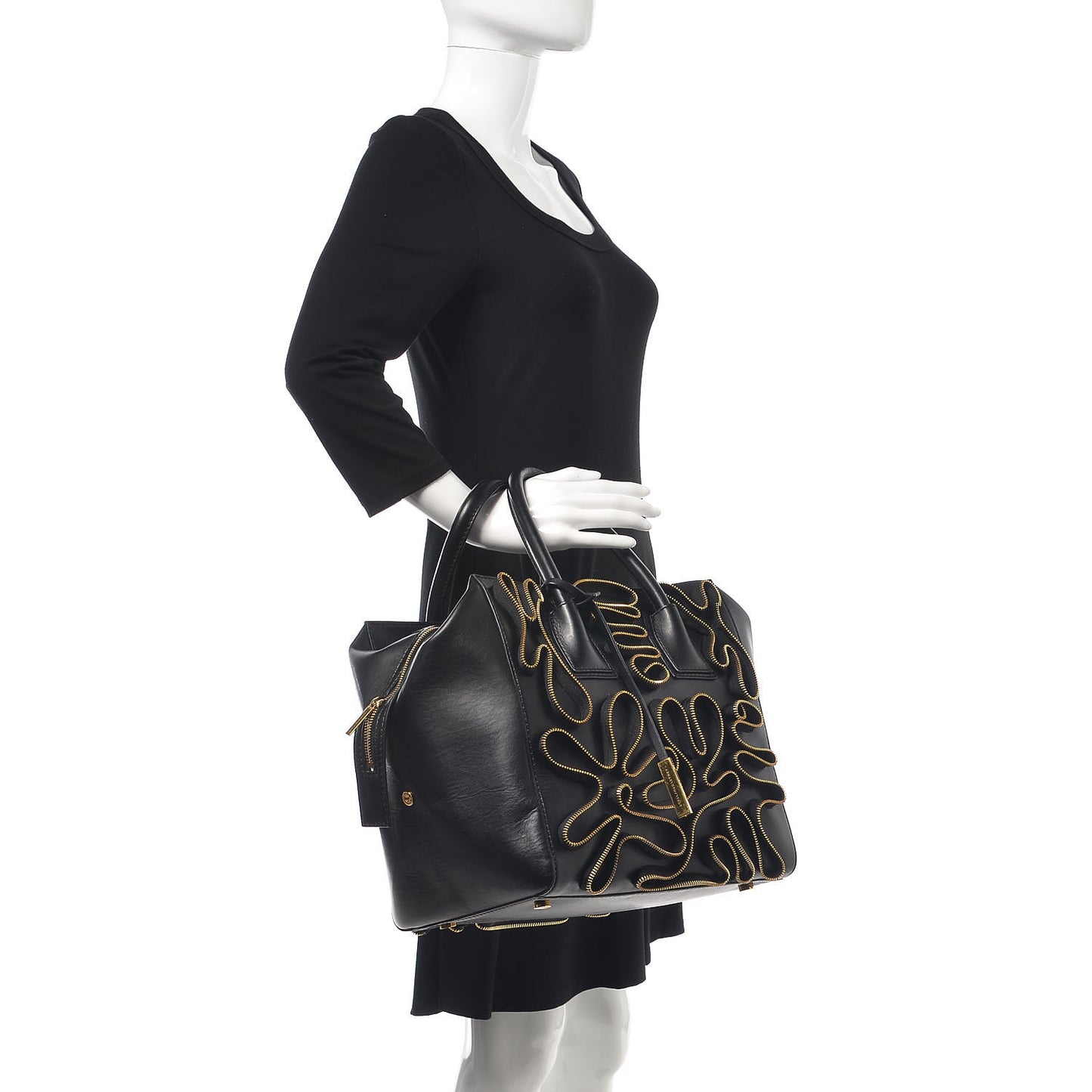 Eco Alter Nappa Cavendish Zipper Tote Black