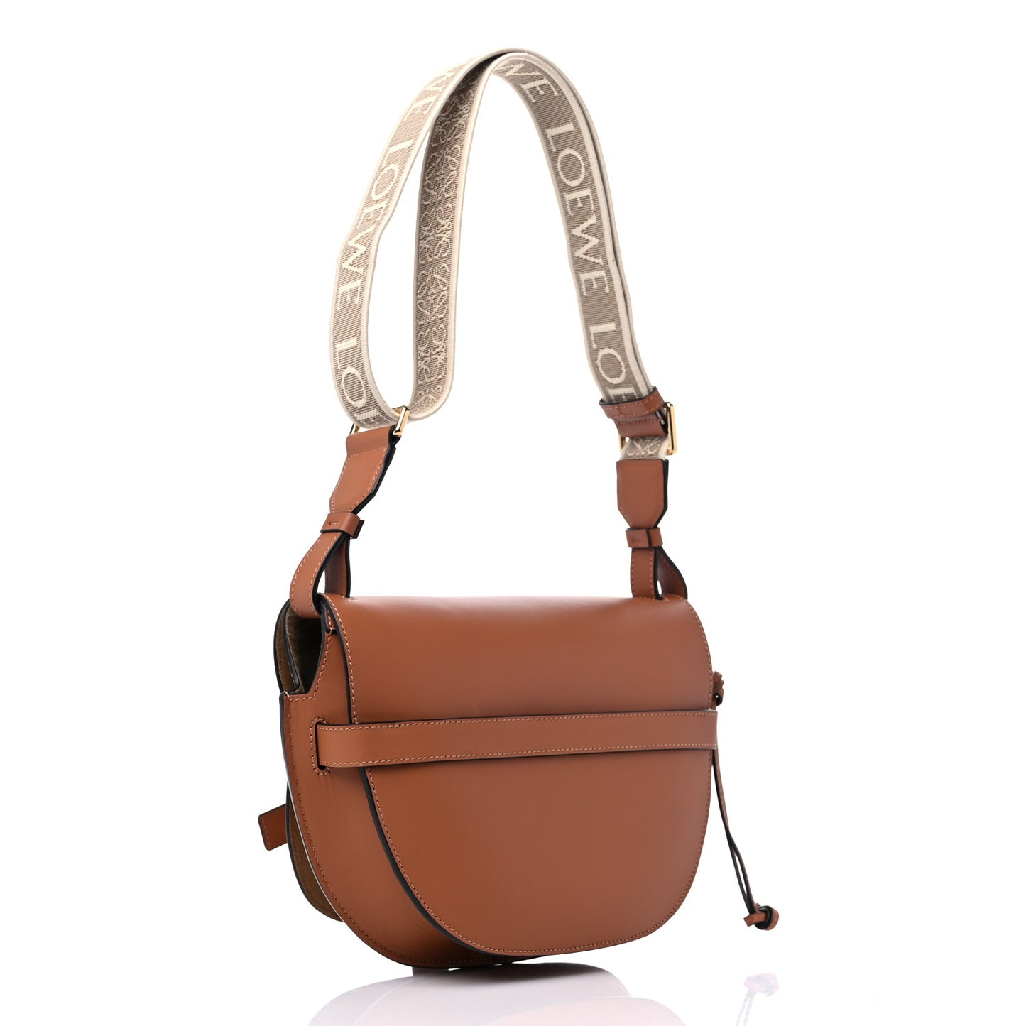 Calfskin Jacquard Small Gate Dual Bag Tan