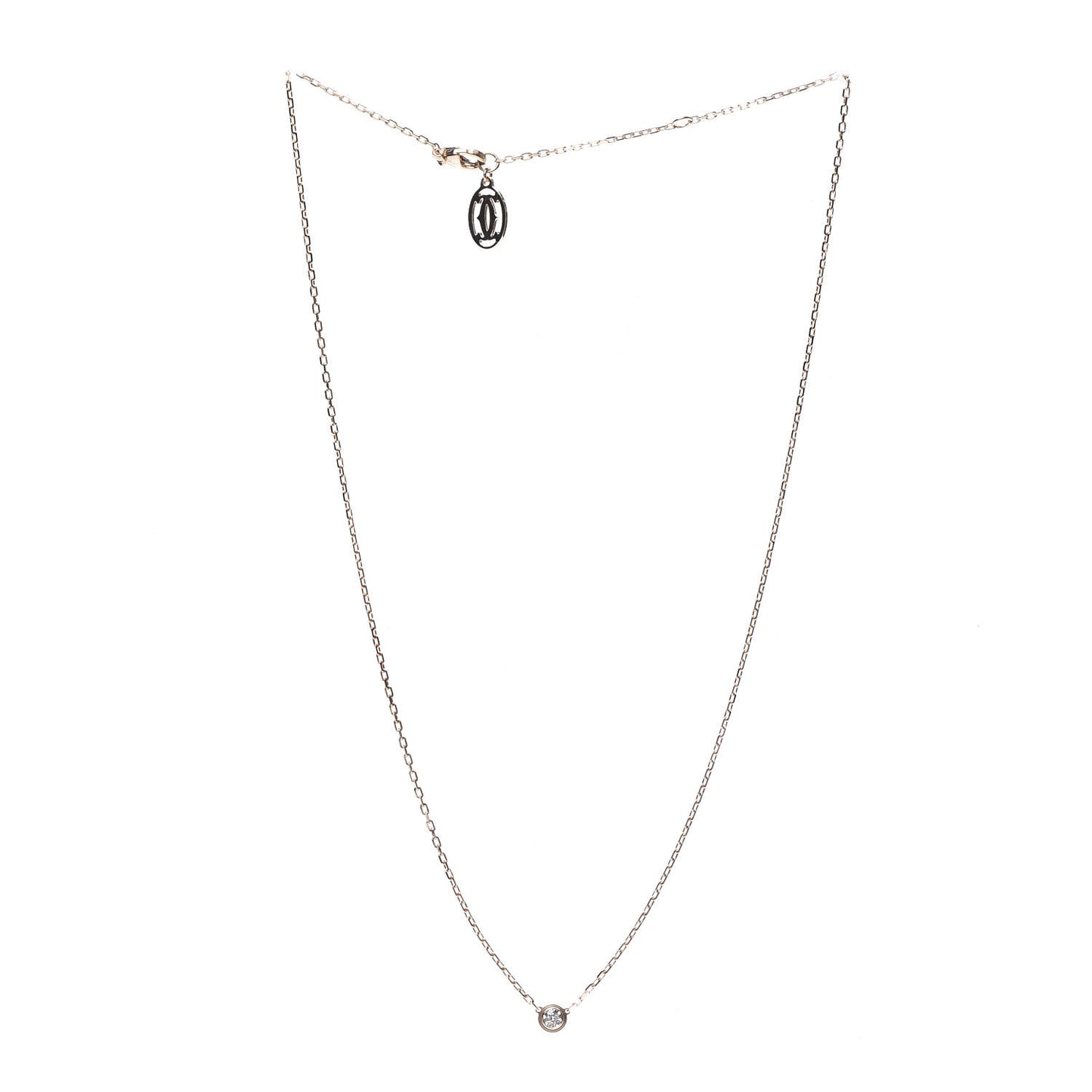 18K Pink Gold Diamond SM D'Amour Pendant Necklace
