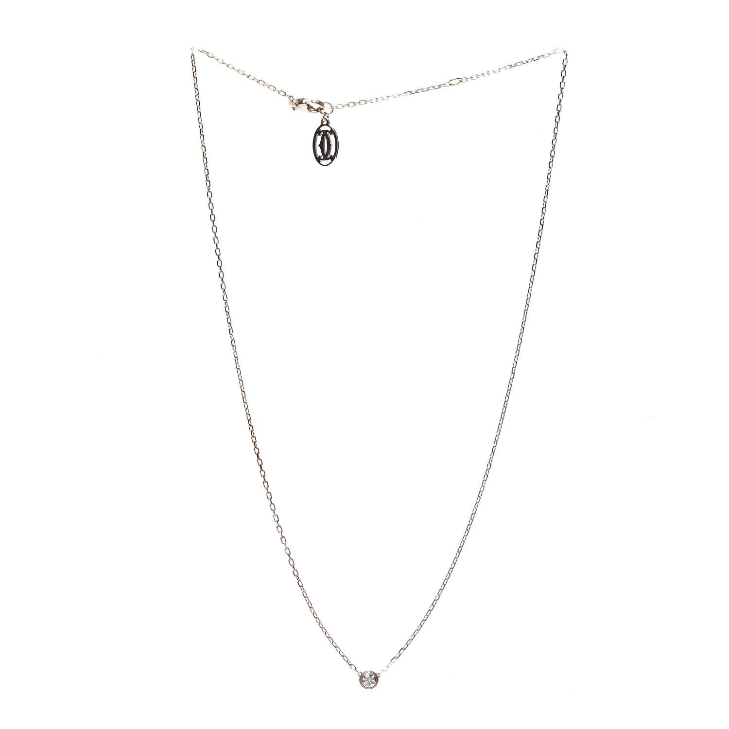 Cartier 18K Pink Gold Diamond SM D'Amour Pendant Necklace 3 of 6
