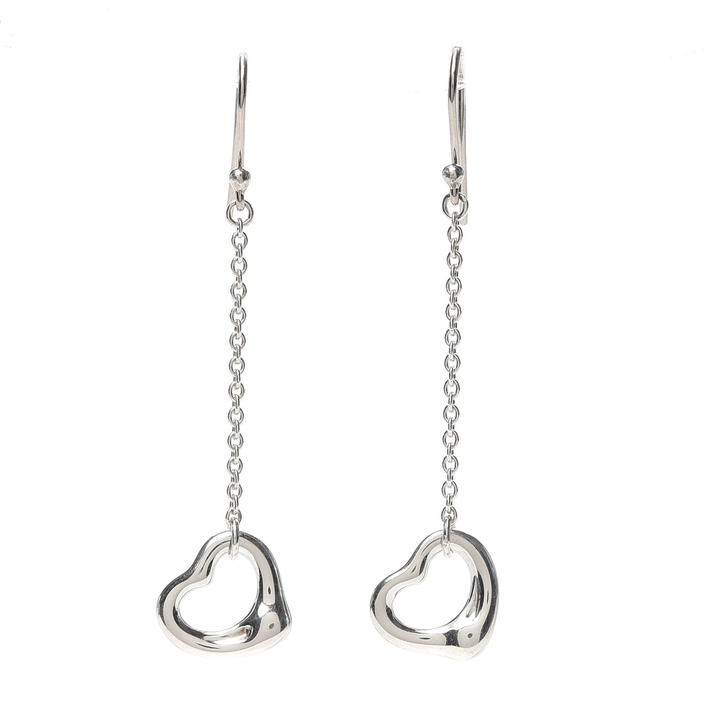 Sterling Silver Elsa Peretti Open Heart Drop Earrings
