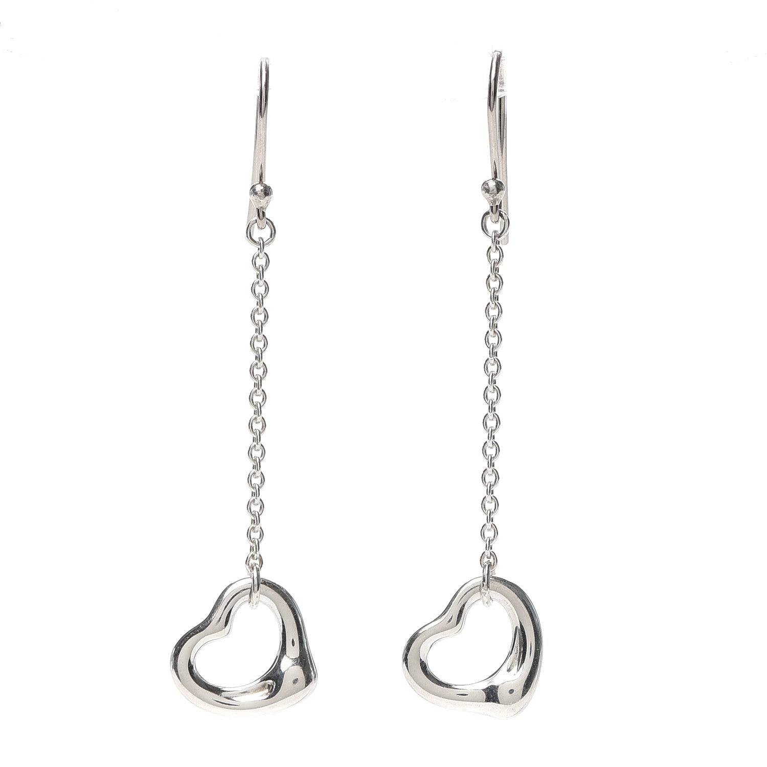 Tiffany Sterling Silver Elsa Peretti Open Heart Drop Earrings 1 of 4