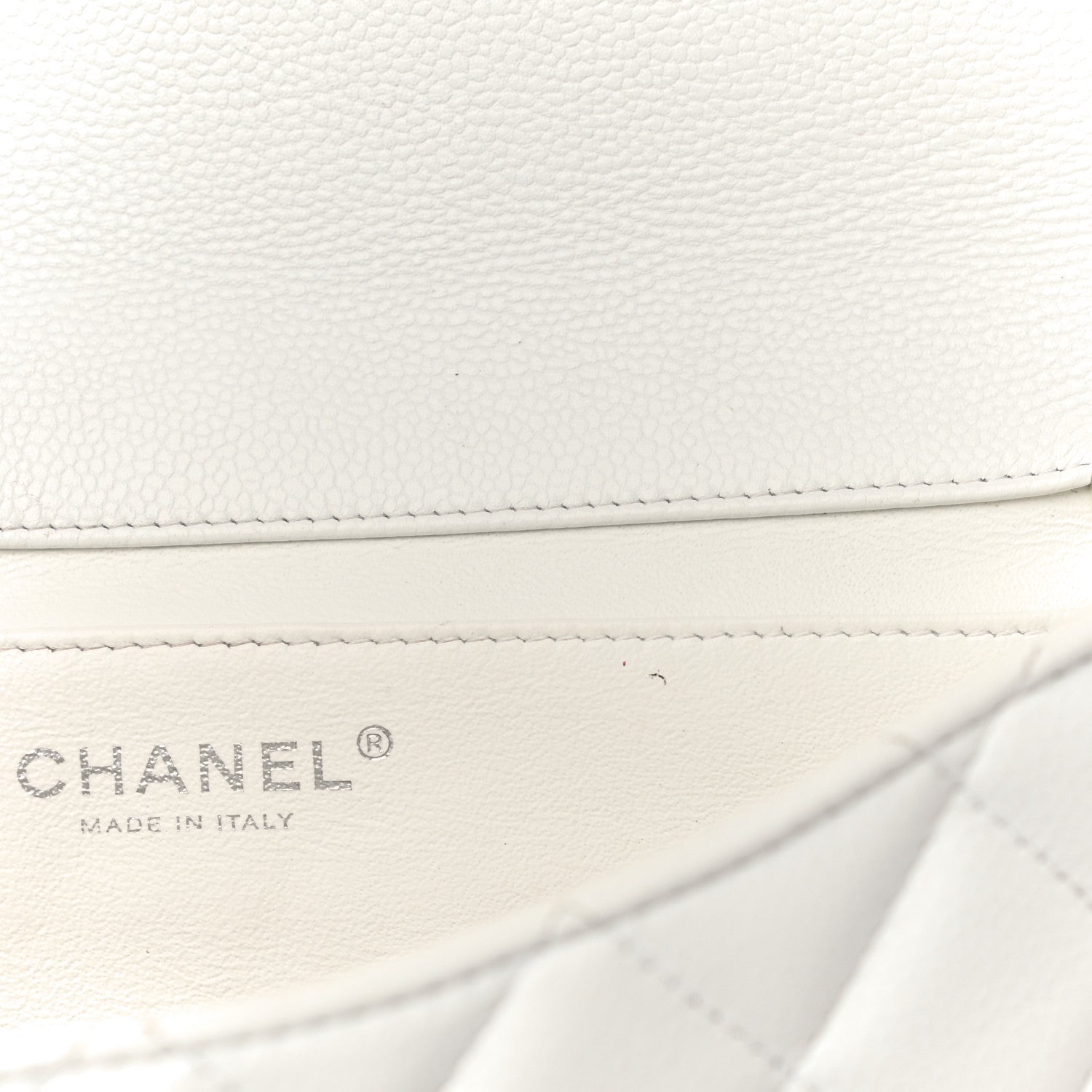 Chanel Caviar Quilted Clutch With Chain Flap White 13 of 21