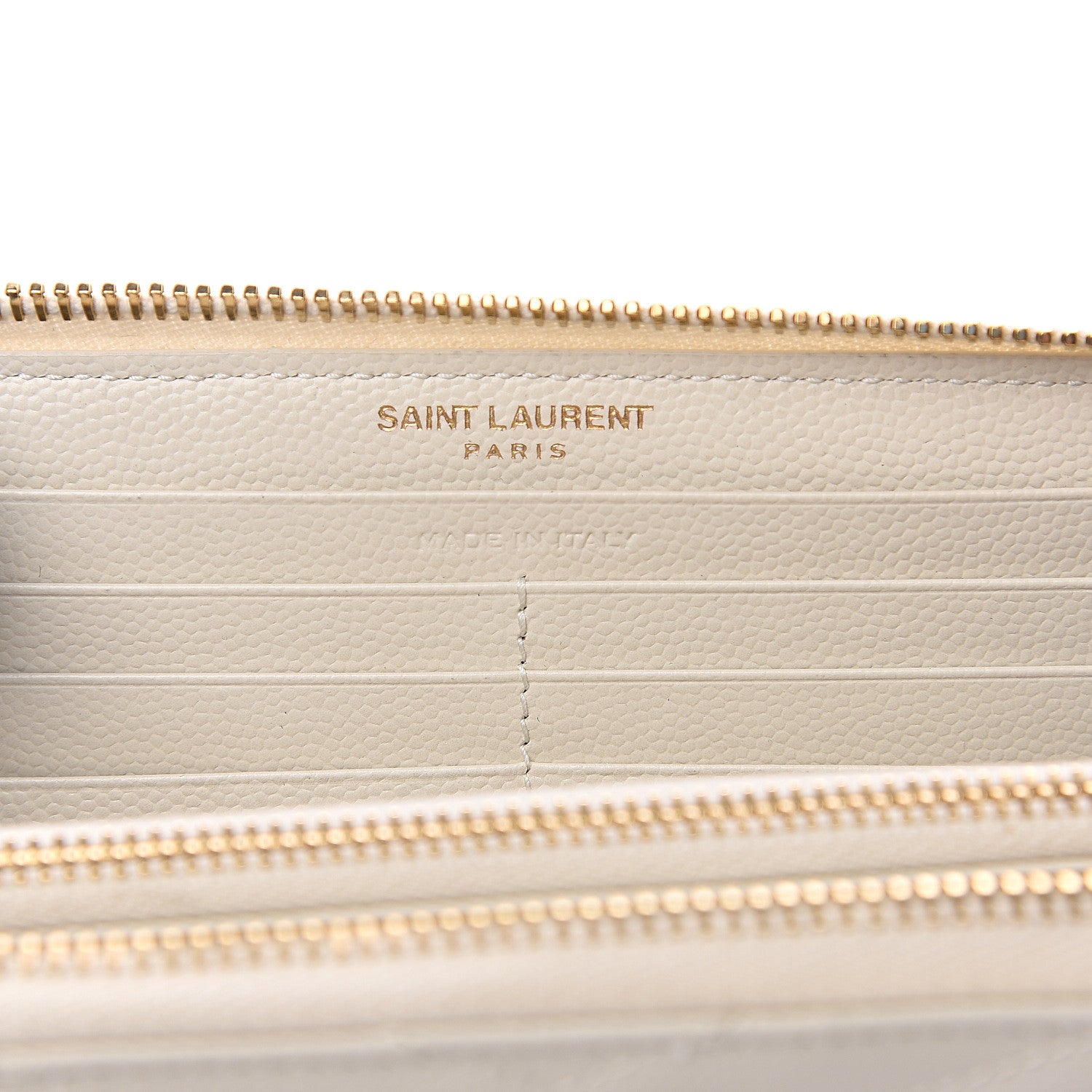 Saint Laurent Grain De Poudre Matelasse Chevron Monogram Zip Around Wallet Porcellana 5 of 7