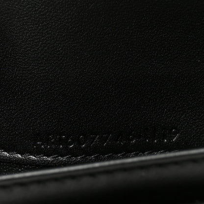 Saint Laurent Calfskin Crocodile Embossed Monogram Vertical Wallet Black 7 of 8