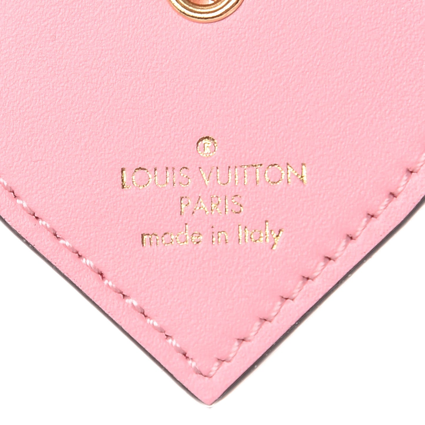 Calfskin Gradient Love Lock Heart Bag Charm Rose