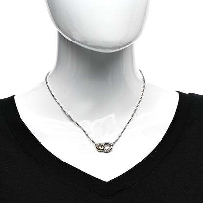 David Yurman Sterling Silver 18K Yellow Gold Belmont Pendant Necklace 2 of 4