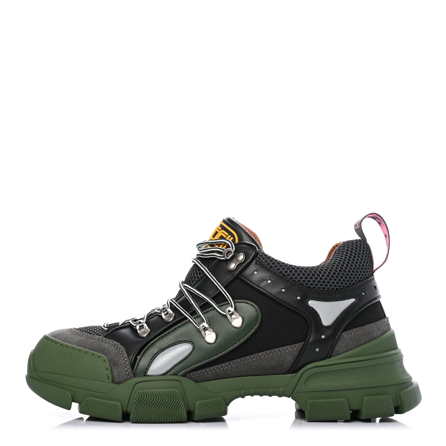 X SEGA Mesh Suede Calfskin Mens Flashtrek Sneakers 9 Loess Black Olive Green