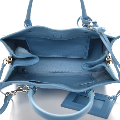 Balenciaga Supple Calfskin Papier Mini A4 Zip Around Tote Bleu Azur Clair 6 of 12