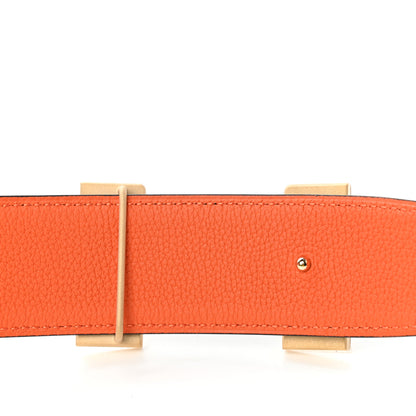 Hermes Box Togo 32mm Constance H Belt 100 Black Orange 4 of 6