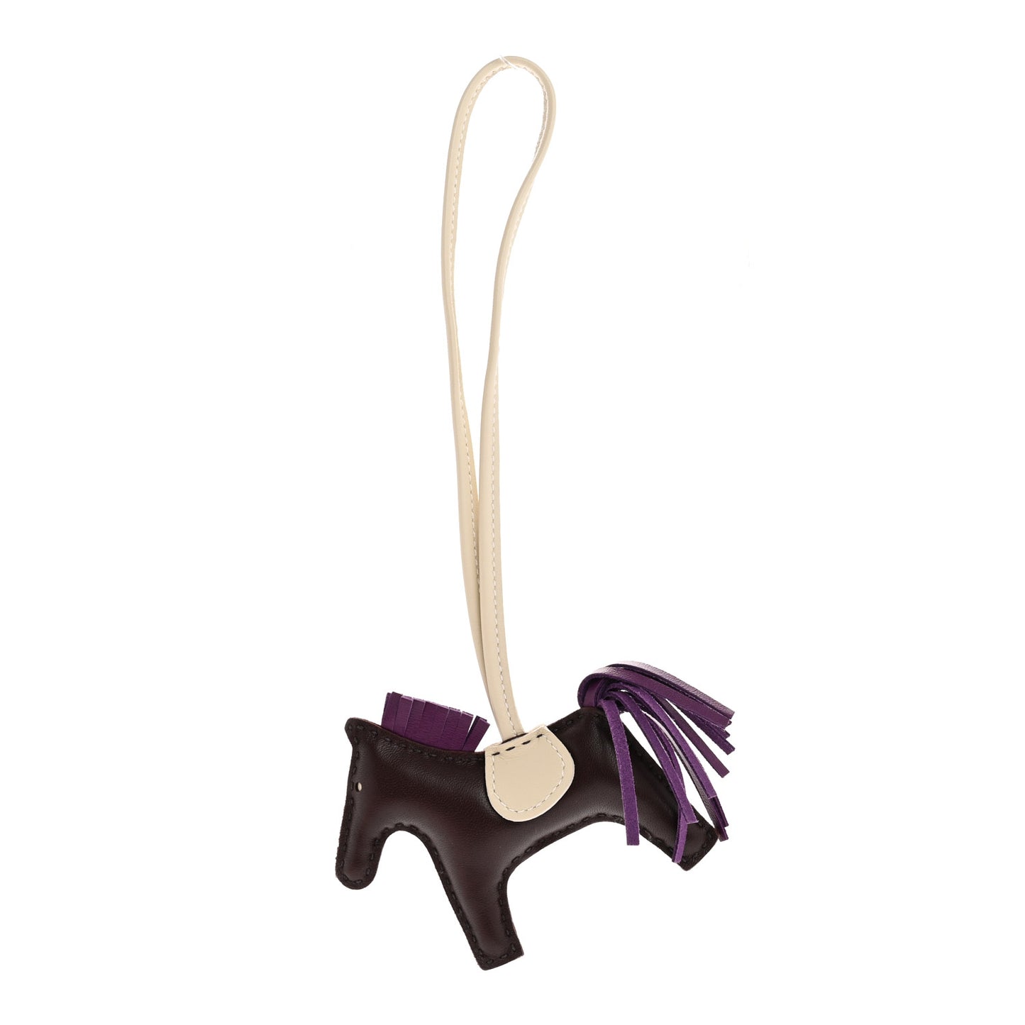 Milo Lambskin Grigri Rodeo Horse Bag Charm PM Rouge Sellier Craie Violet