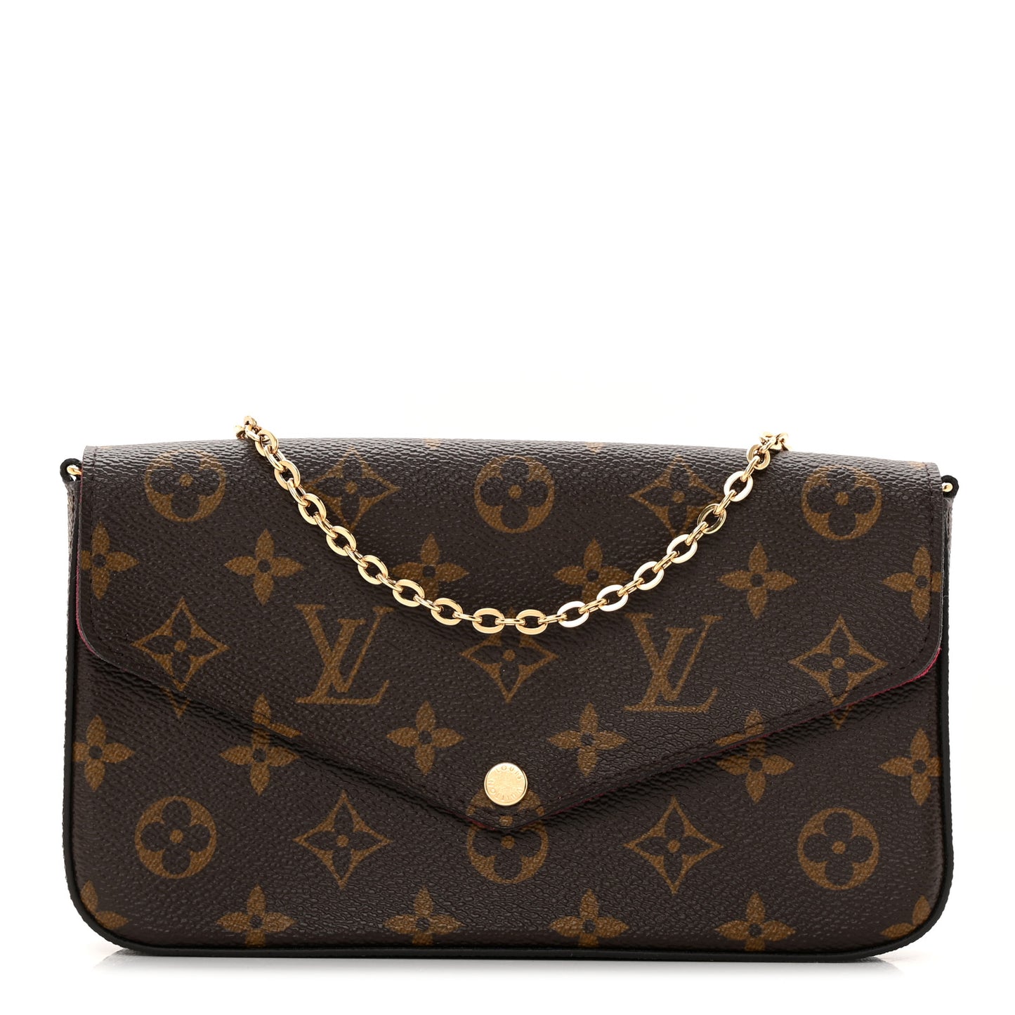 Monogram Pochette Felicie Chain Wallet Fuchsia