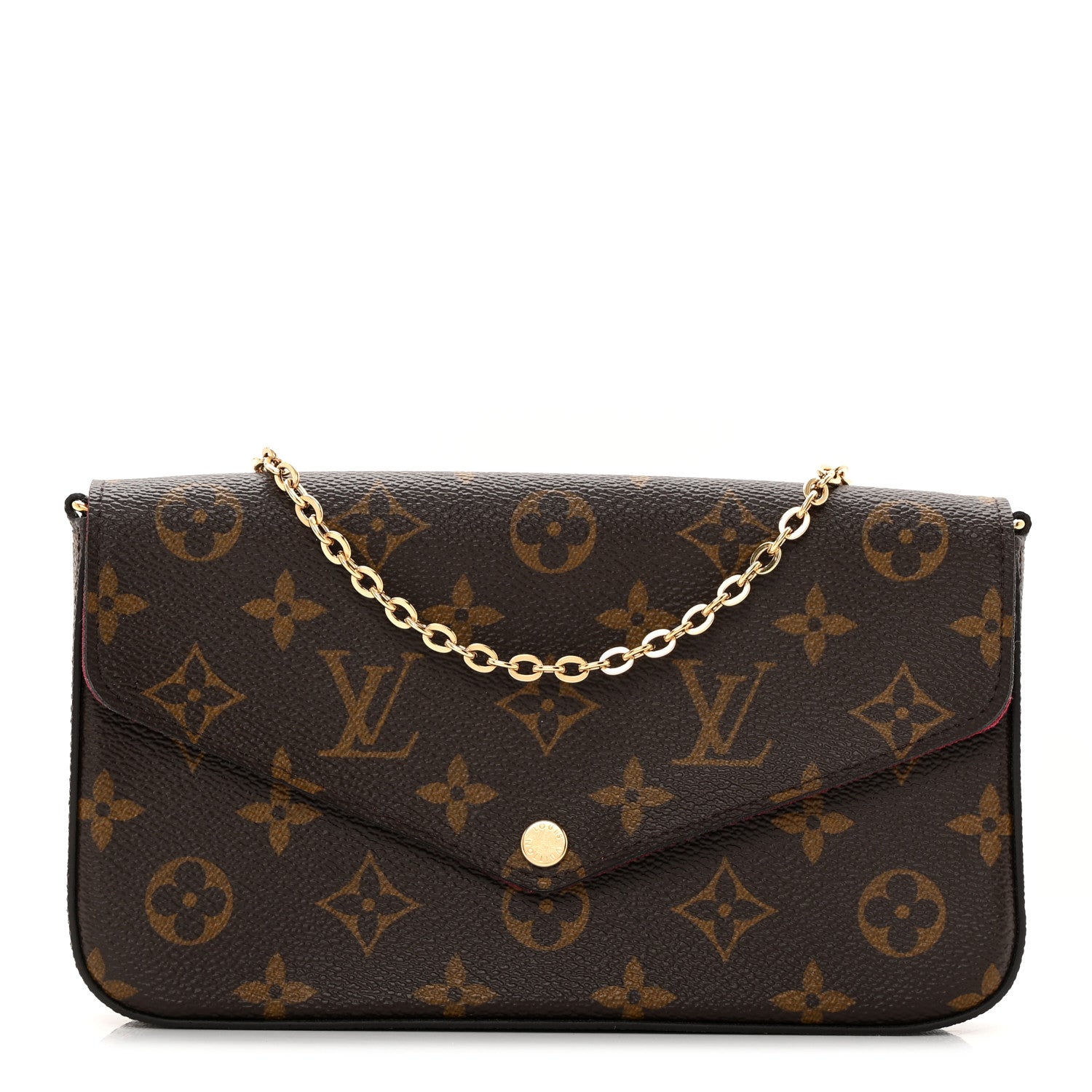 Louis Vuitton Monogram Pochette Felicie Chain Wallet Fuchsia 3 of 16
