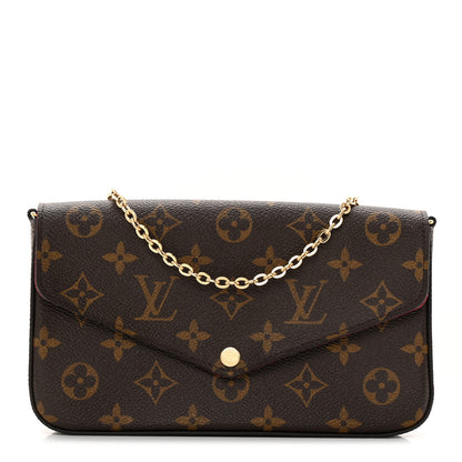 Louis Vuitton Monogram Pochette Felicie Chain Wallet Fuchsia 3 of 16