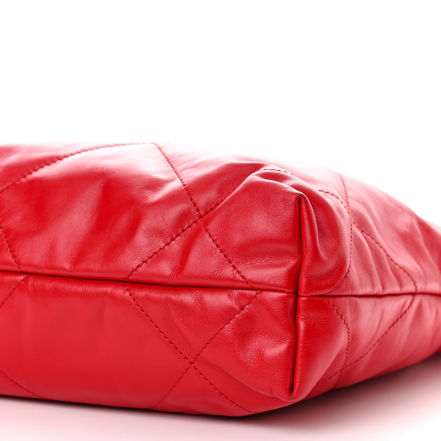 Shiny Calfskin Quilted Small Chanel 22 Red