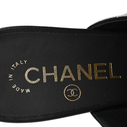 Chanel Calfskin Bows CC Mules 37.5 Black 8 of 8