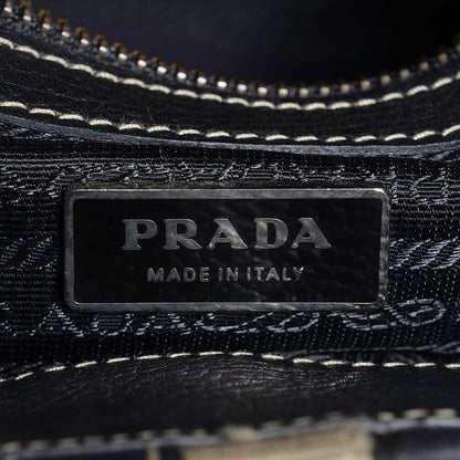 Prada Vitello Daino Stripe Shoulder Bag Nero Black 6 of 8