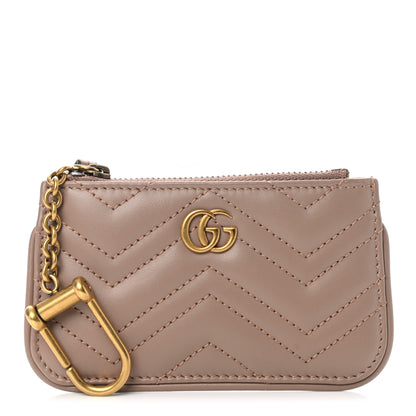 Gucci Calfskin Matelasse GG Marmont Key Case Porcelain Rose 1 of 7