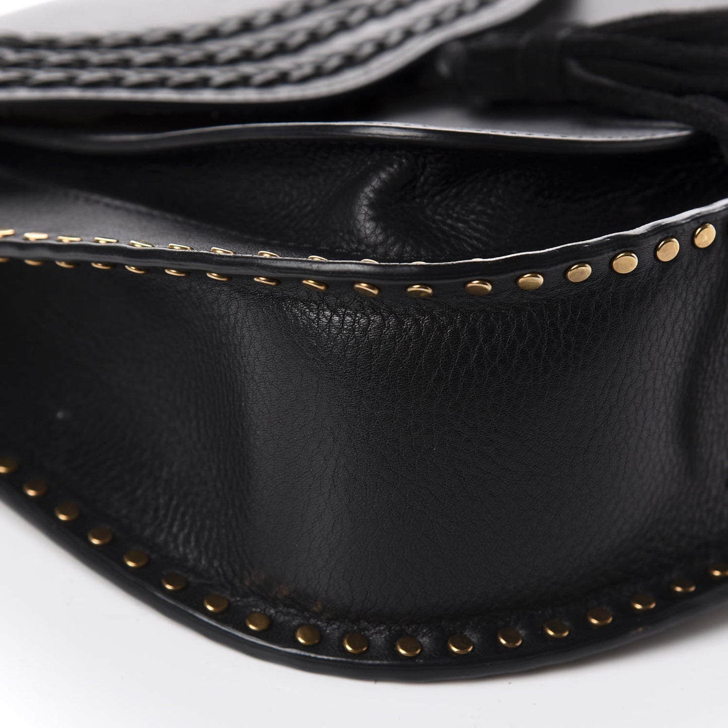 Suede Braided Small Hudson Shoulder Bag Black