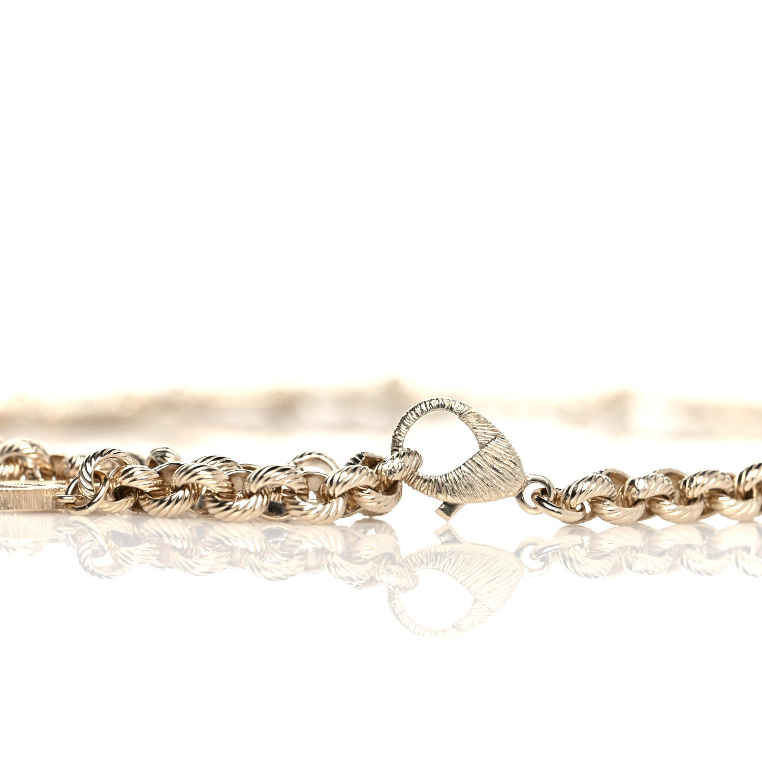 Chanel Crystal Chanel Logo Belt Gold 4 of 5