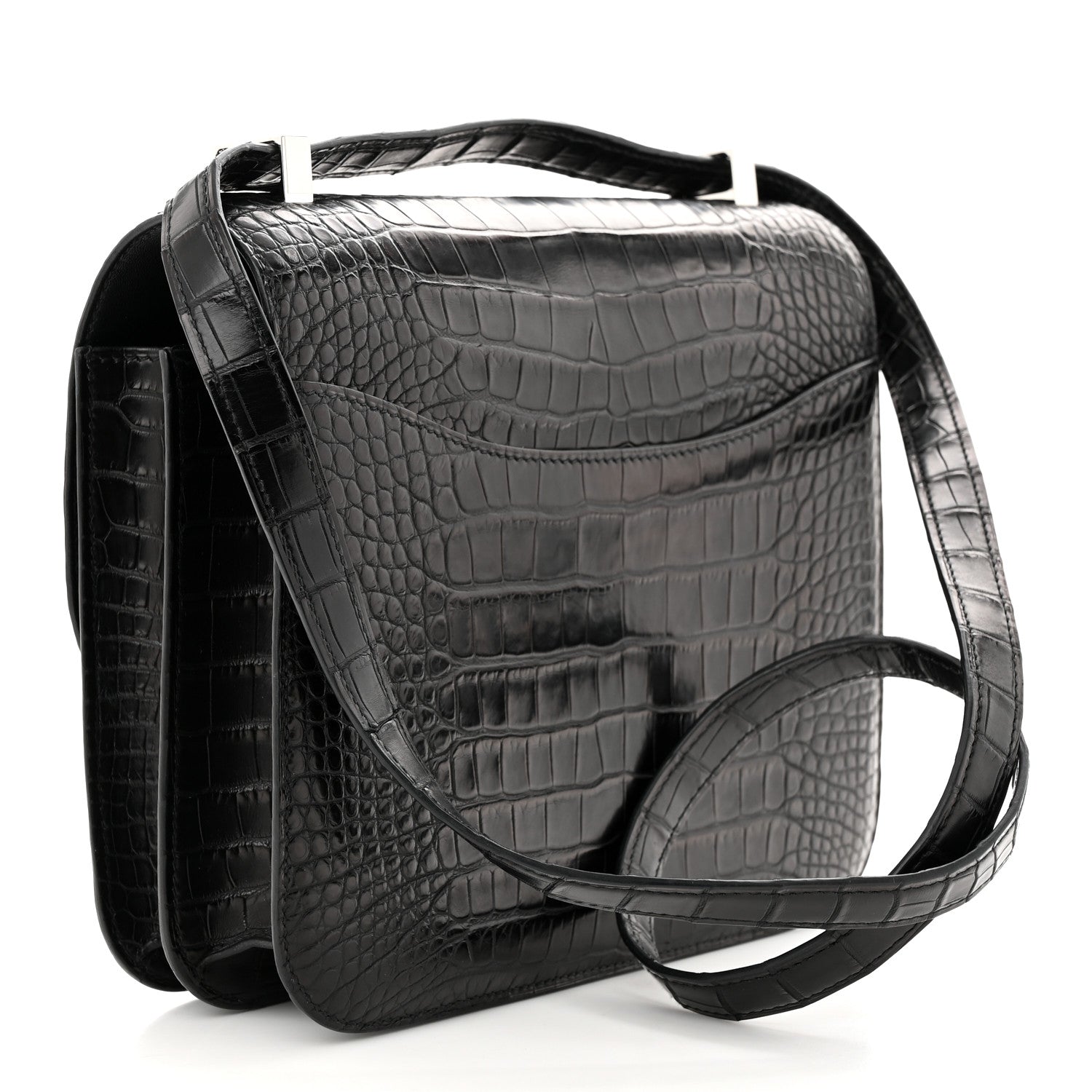 Hermes Matte Alligator Lizard Constance 24 Black Ombre 3 of 11