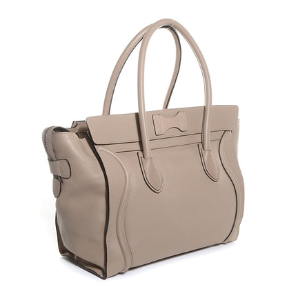 Celine Drummed Calfskin Shoulder Luggage Dune 3 of 8