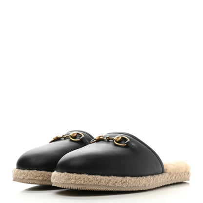 Gucci Nappa Wool Womens Fria Slippers 38.5 Black Butterscotch 3 of 9