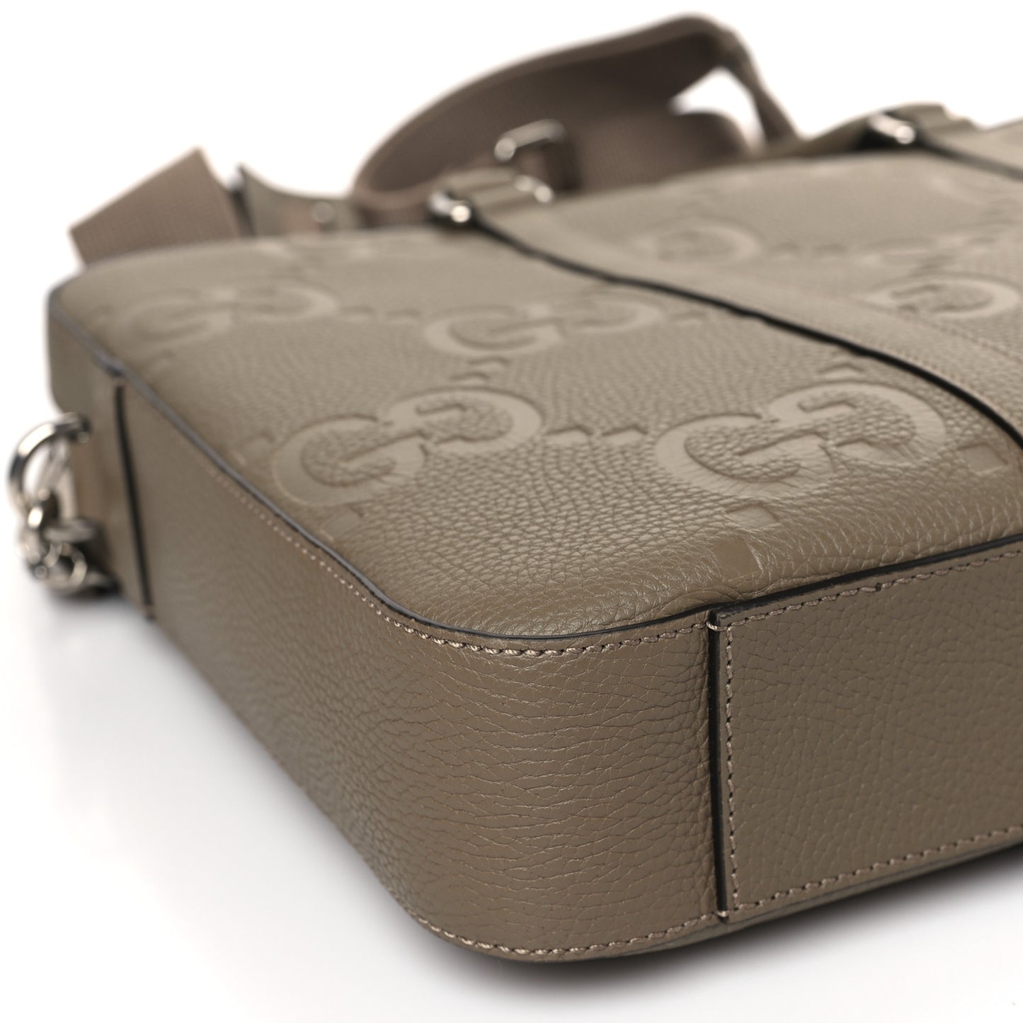 Piuma Calfskin Jumbo GG Embossed Briefcase Good Taupe