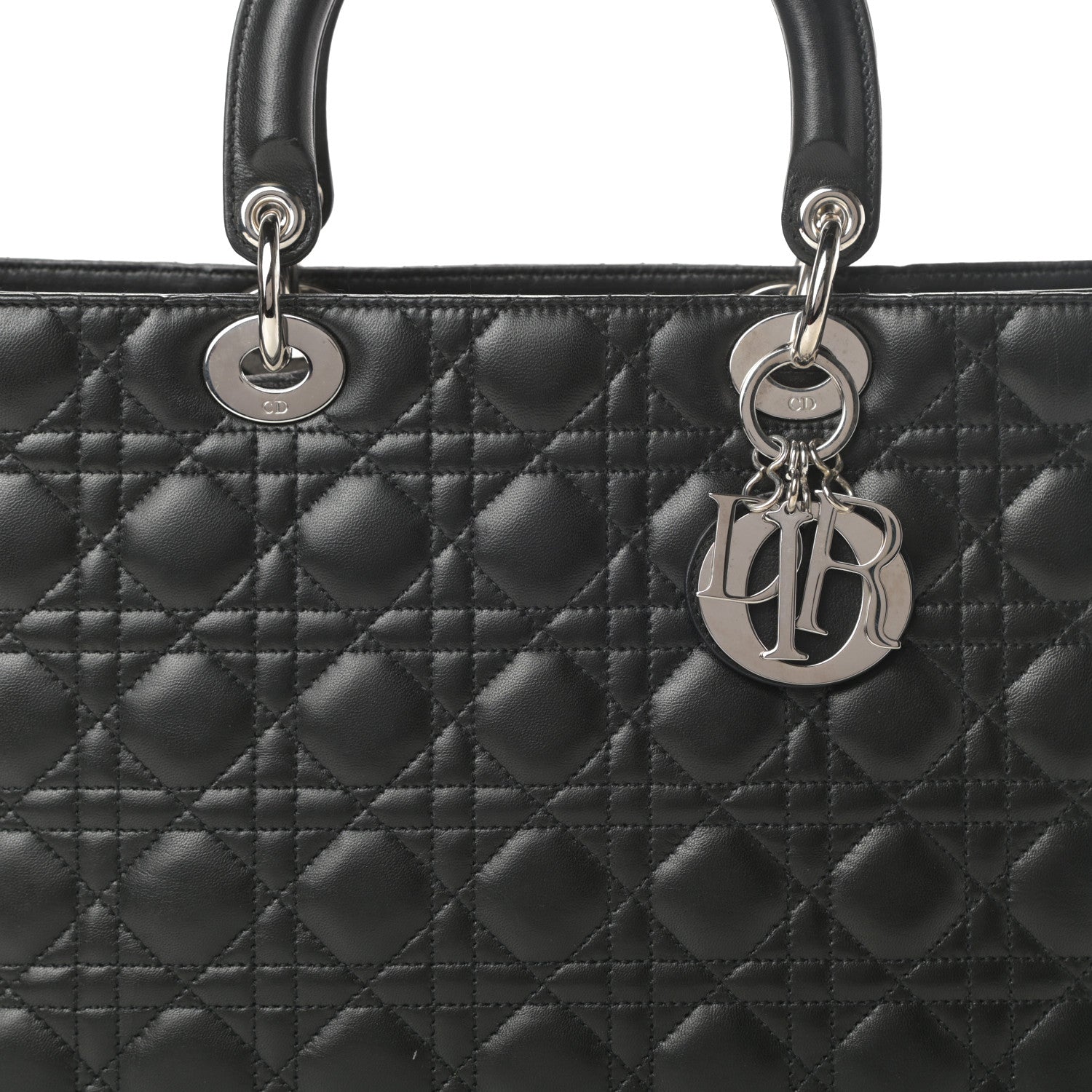 Christian Dior Lambskin Cannage Large Lady Dior Black 8 of 14