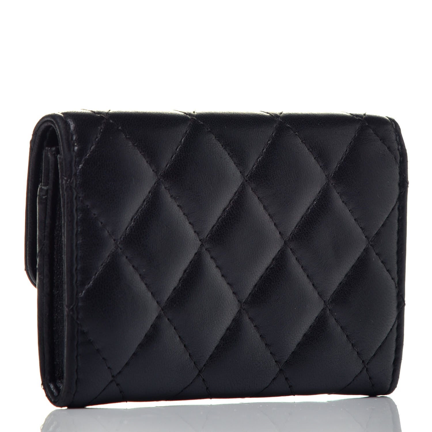 Chanel Lambskin Quilted Flap Card Holder Black 3 of 8