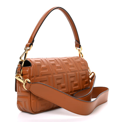 Fendi Nappa FF 1974 Embossed Baguette Brandy 3 of 10