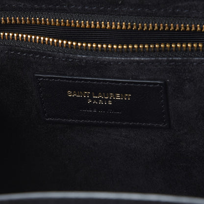Saint Laurent Calfskin Small Cabas Rive Gauche Bag Black Red Yellow White 6 of 14