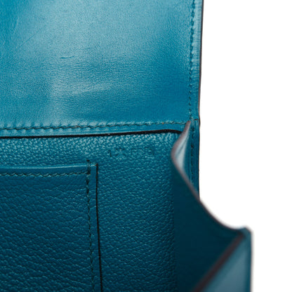 Hermes Tadelakt Medor 23 Clutch Bleu Izmir 7 of 9