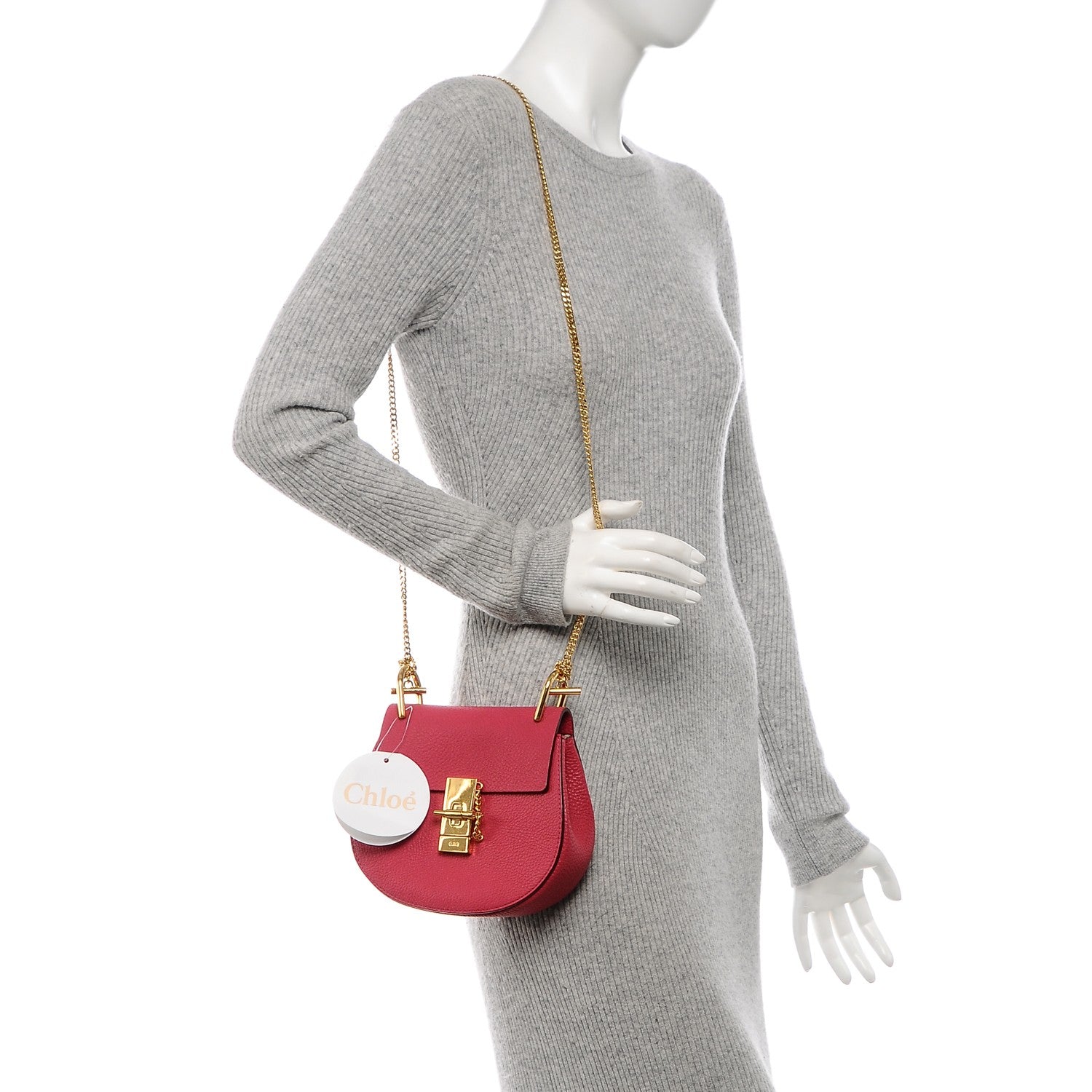Chloe Grained Lambskin Mini Drew Shoulder Bag Dreamy Pink 2 of 6