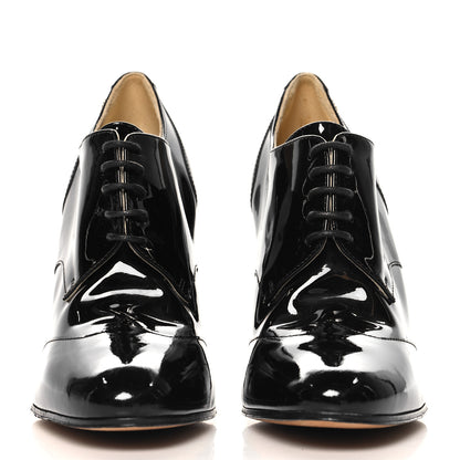Chanel Patent Calfskin Oxford Lace Up Booties 39 Black 3 of 9